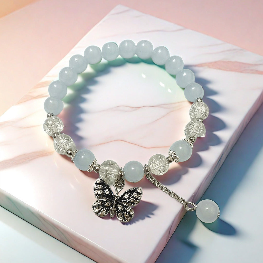 White Opal Butterfly Female Temperament Design Bracelets