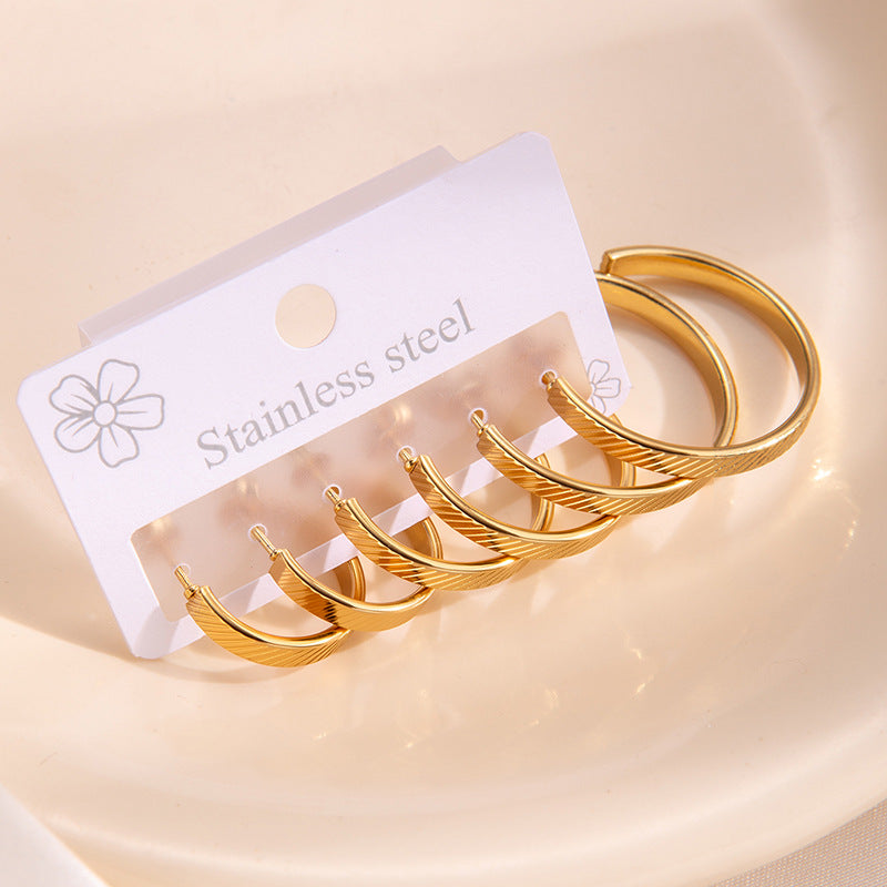 Women's & Men's Unique Gold-plated Stainless Steel For Simple Graceful Stud Earrings