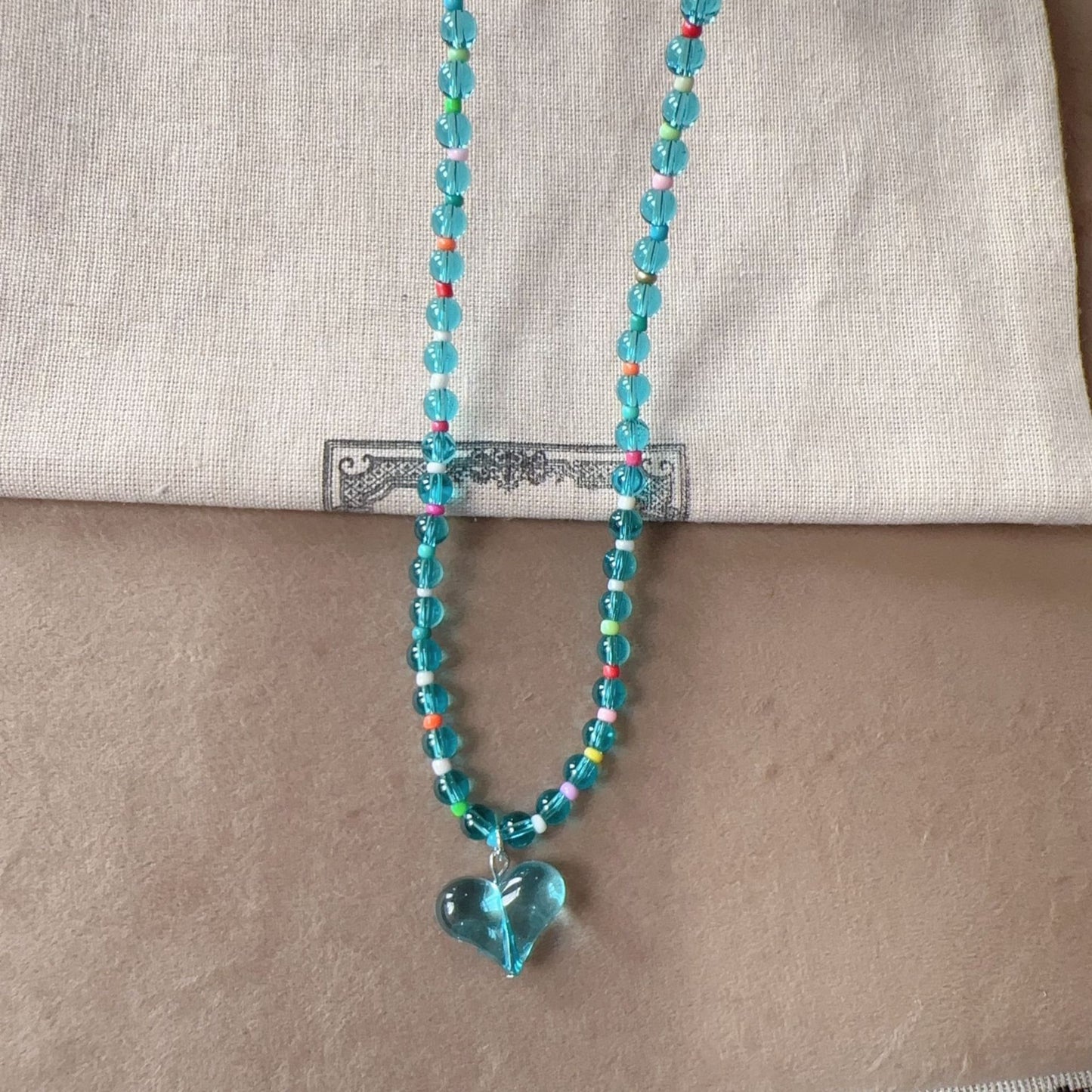 Designer Model Contrast Color Love Beads Female Clavicle Necklaces