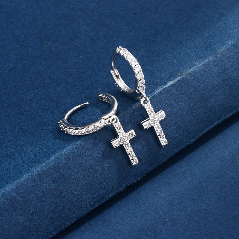 Sense Delicate Diamond Cross Clip Niche High-grade Light Rings