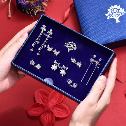 Sier Needle Week High-grade Light Luxury Bow For Birthdays Valentine's Earrings