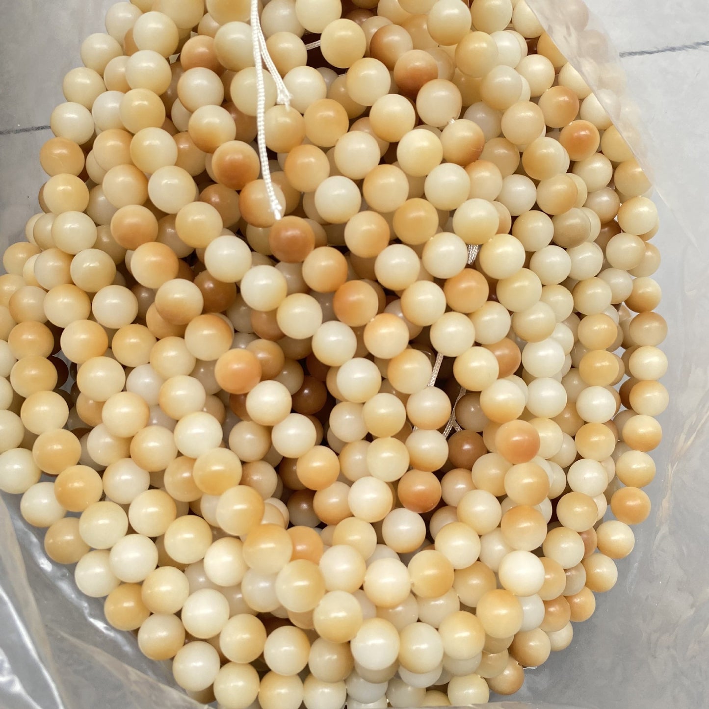 Women's & Men's White Jade Bodhi Corypha Old Barrel Beads Seed Buddha Crafts Bracelet