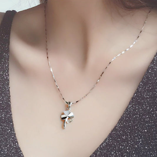 Zircon Lucky Flowers Plants Simple Clavicle Pendants