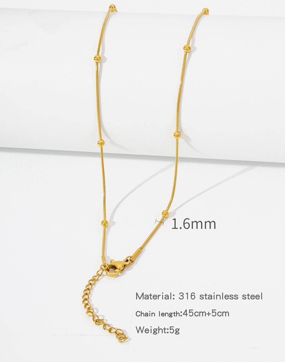 Steel Vacuum Vapor Plating Golden Chain O-shaped Hemp Flowers Necklaces