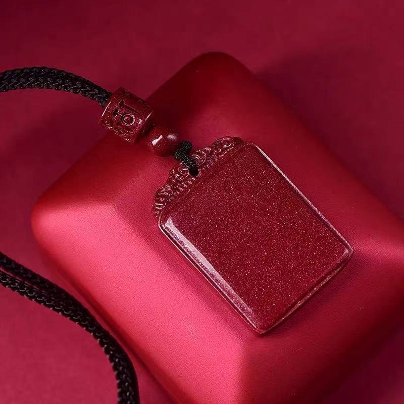 Raw Ore Cinnabar Lucky Crystal Purple Gold Sand Pendants