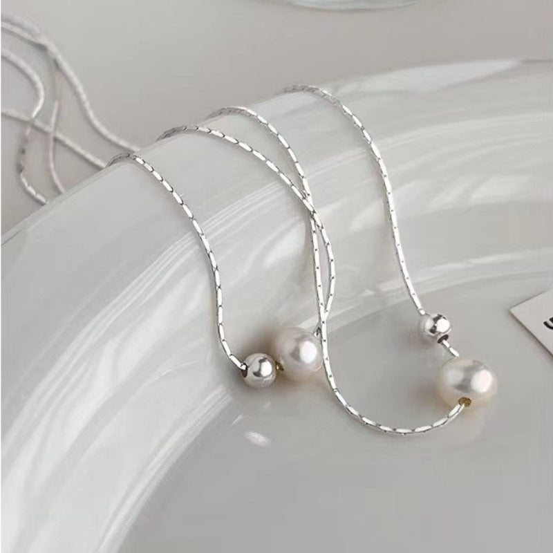 Sier Plated Short Pearl Design Light Luxury High Necklaces