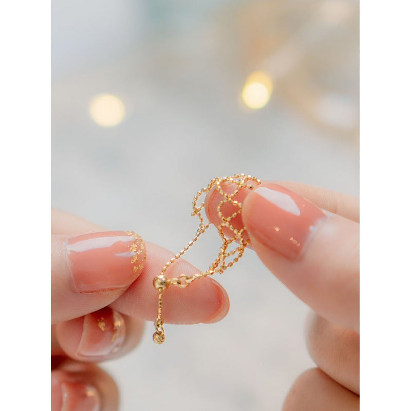 Bead Woven Mesh Lace Chain Adjustable Earrings