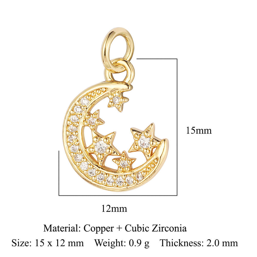 Copper Zircon Ornament Accessories Cross Love Pendants