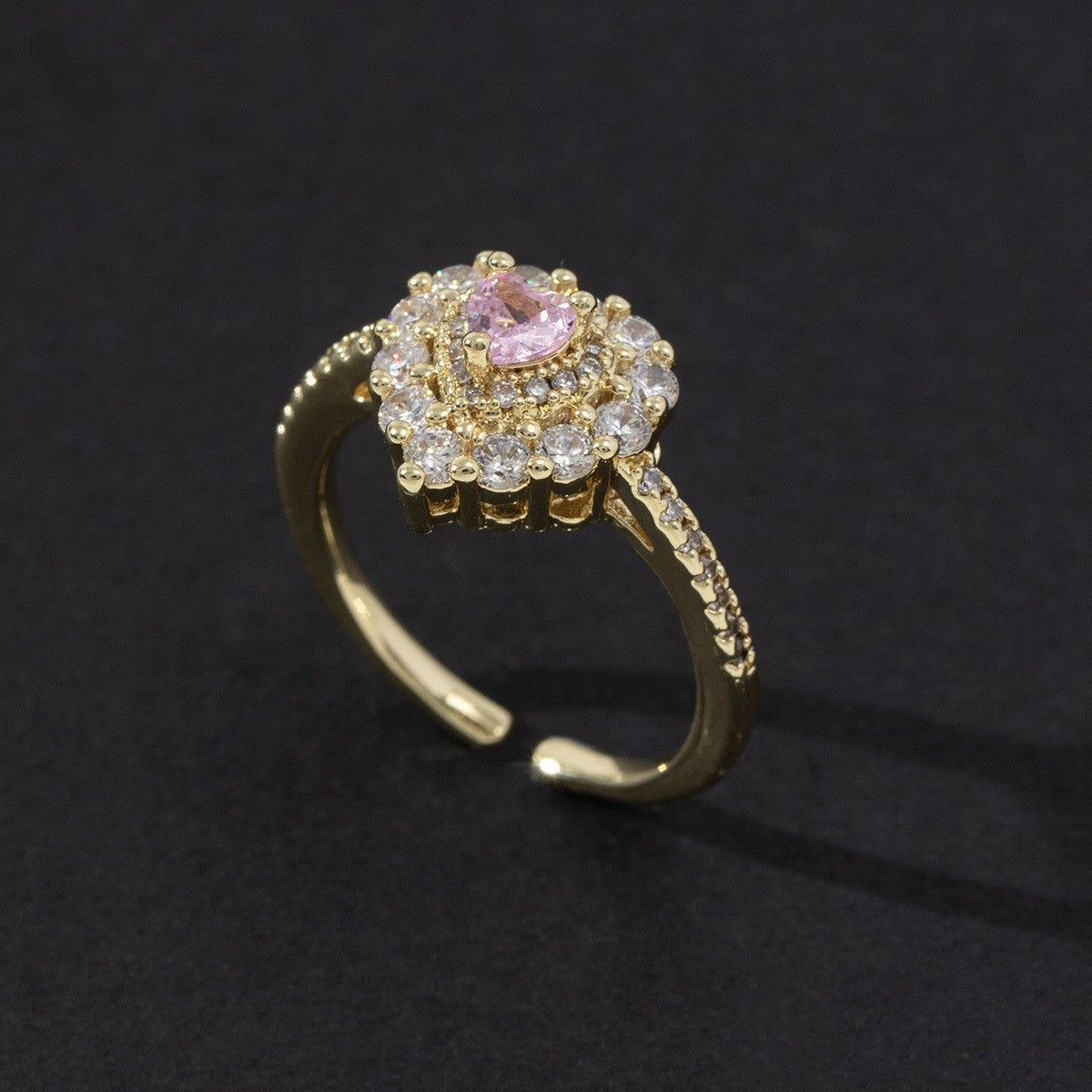 Cute Open Fashion Zircon Female Simple Ring