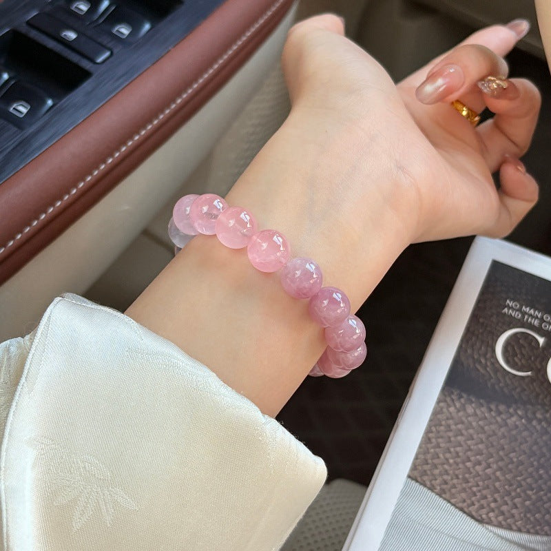Women's Gradually Pink Natural Purple Horse Crystal Bracelets