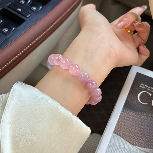 Women's Gradually Pink Natural Purple Horse Crystal Bracelets