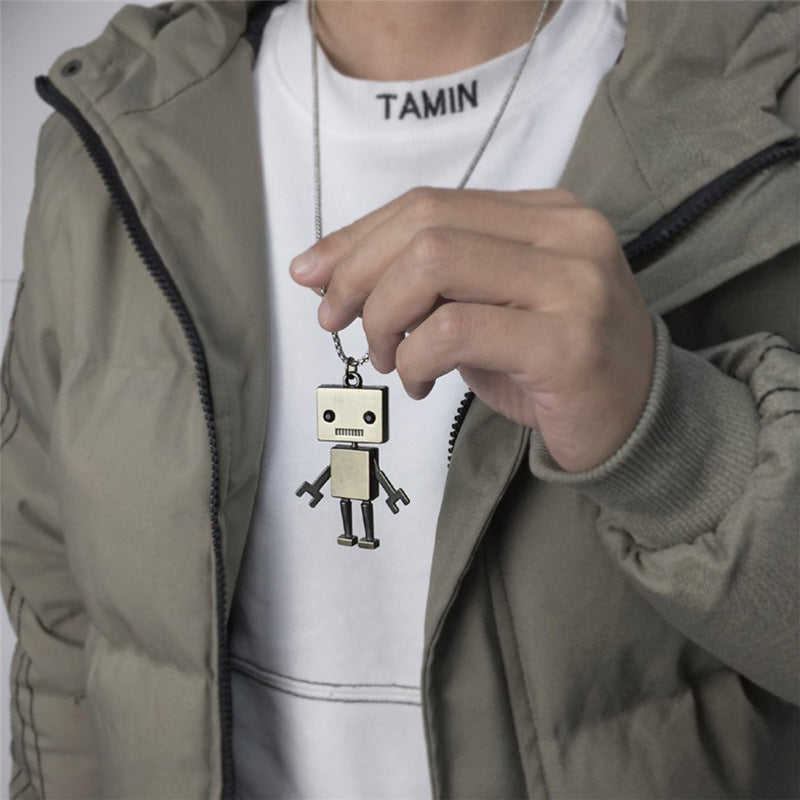 Men's Hop Trendy Cool Letter Korean Style Sweater Chain Necklace