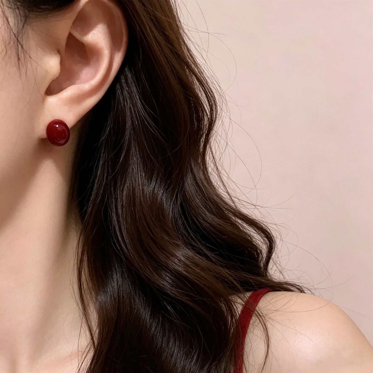 Women's Plated Real Gold Enamel Dripping Small Bean Minimalist Fashion Rings