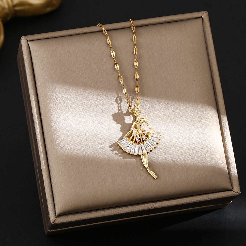 Inlaid Zircon Ballet Female Elegant High-grade Necklace