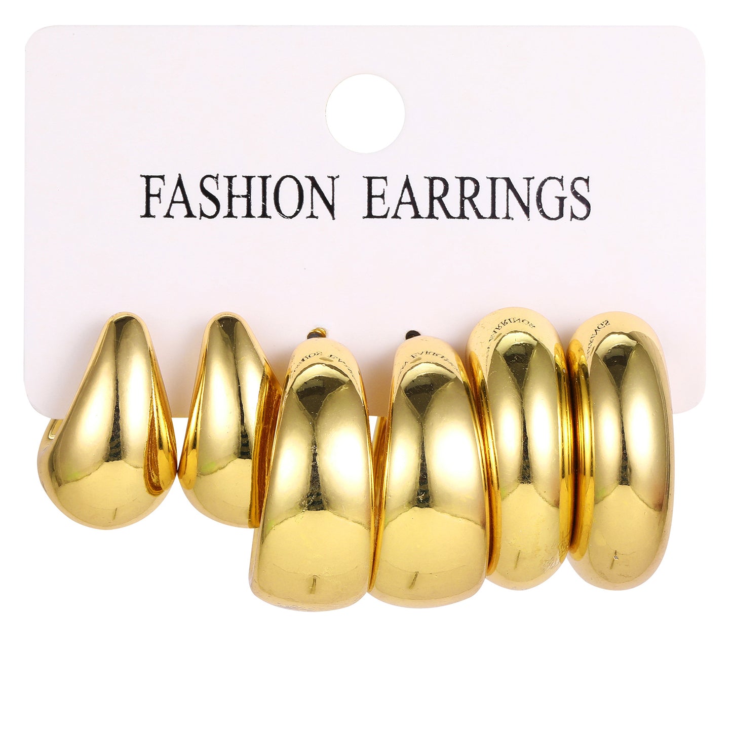 Gold Metal Creative Retro Simple Beanie Earrings