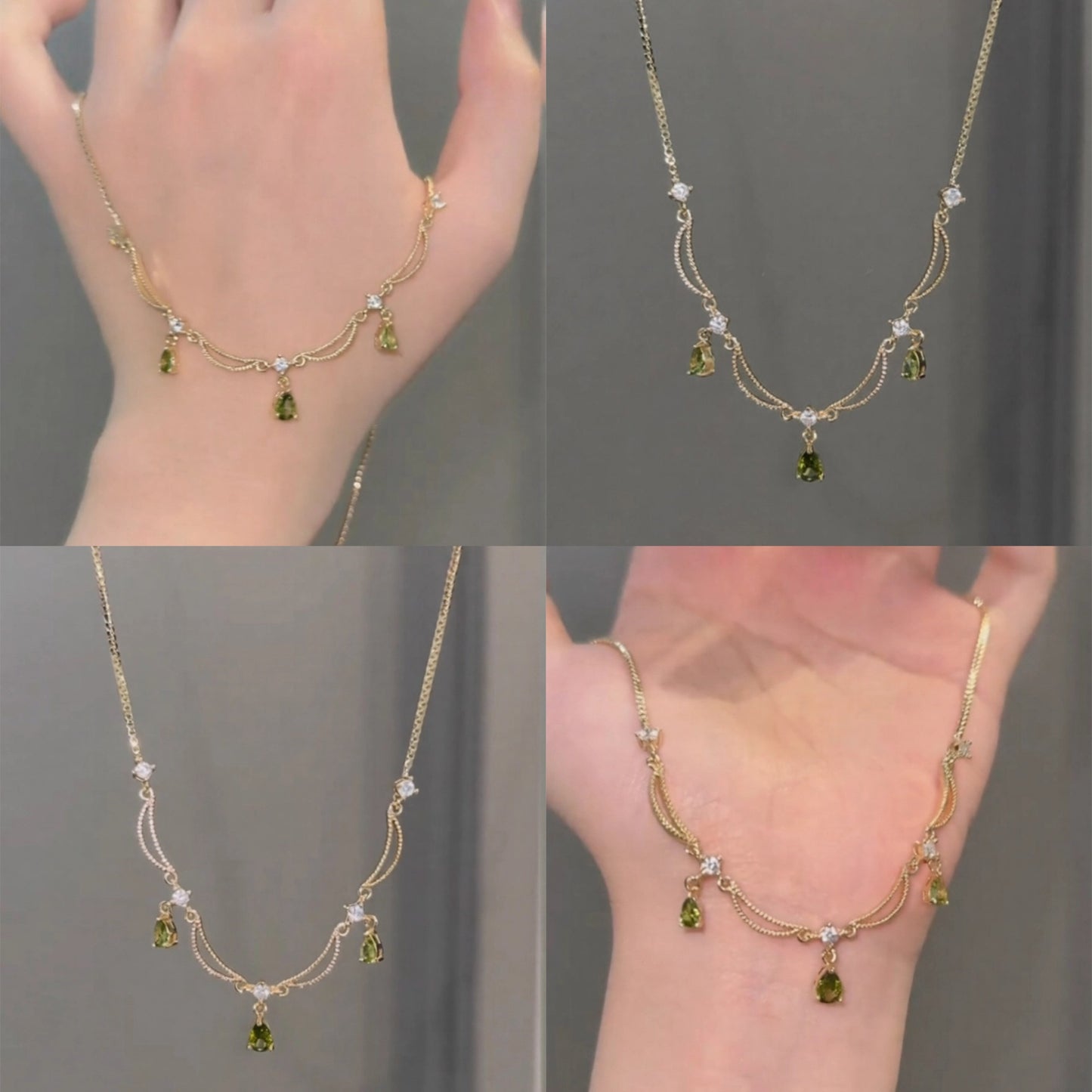 Women's Plating Zircon Water Drops Light Luxury Minority Clavicle Chain Fashion Necklaces