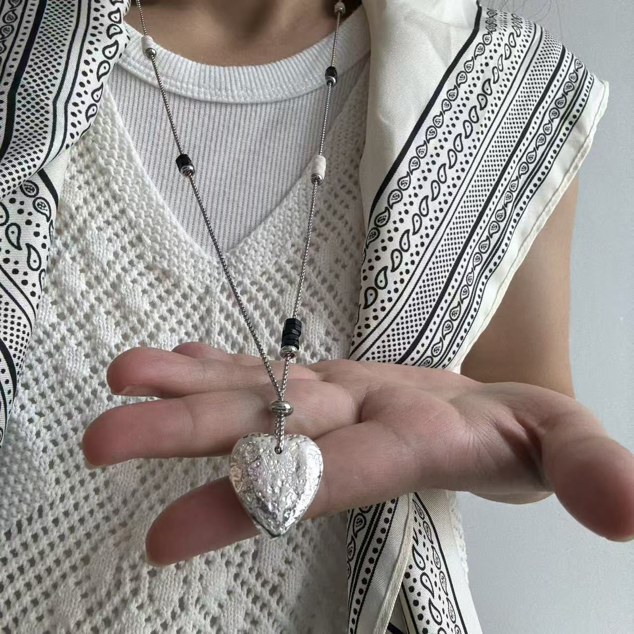 Women's Titanium Steel String Beads Chain Sweet Cool Necklace