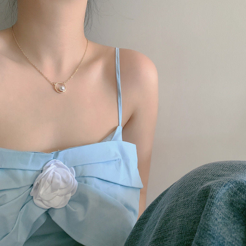 Niche Design Geometric Pearl Female Trendy Cold Simple Graceful Clavicle Necklaces