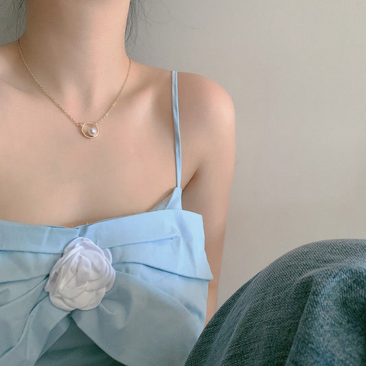 Niche Design Geometric Pearl Female Trendy Cold Simple Graceful Clavicle Necklaces