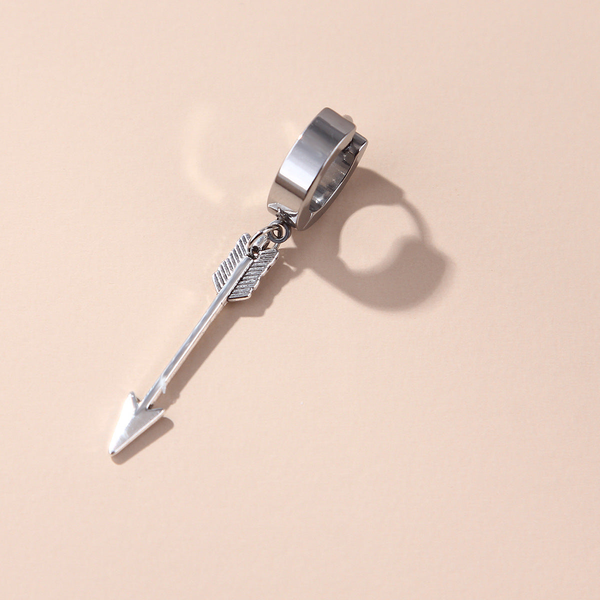 Women's & Men's Hop Punk Lightning Feather Cross For Titanium Ear Buckle