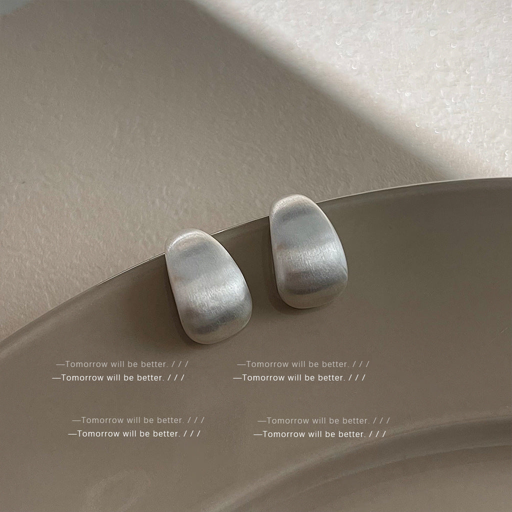 Matte Texture Geometric Female Niche Fashion Earrings