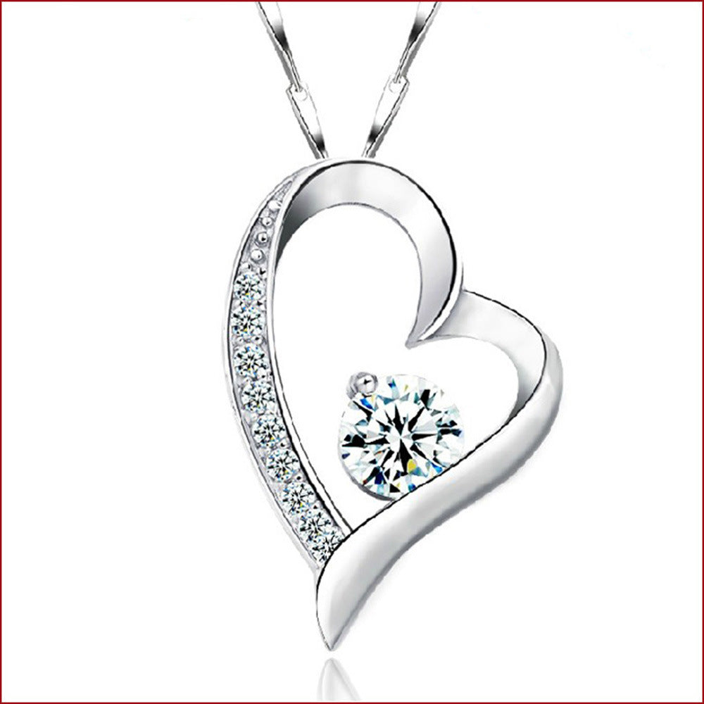 Women's Fashion Sier-plated Everlasting Heart Love Pendants