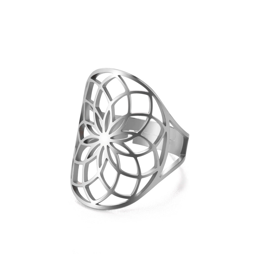 Personality Trend Titanium Steel Fashion Six-pointed Star Rings