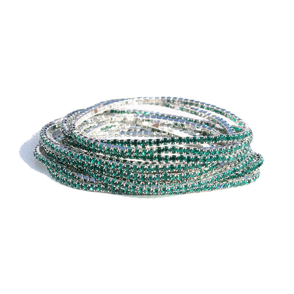 Diamond Claw Chain Colorful Crystals Simple Bracelets