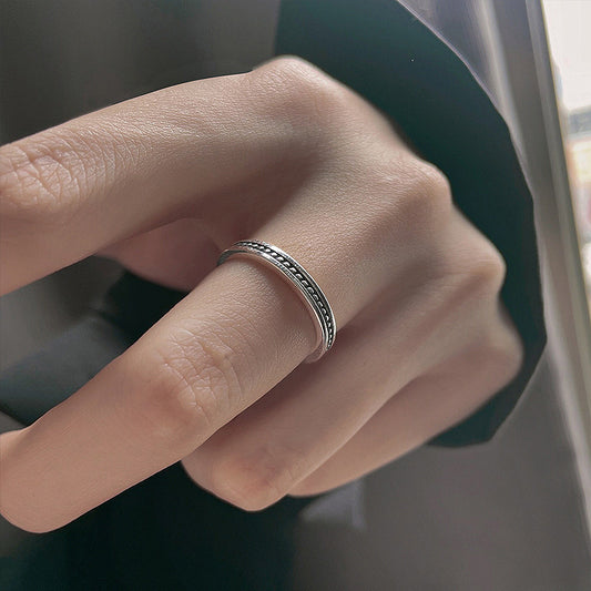 Women's Vintage Dot For Simple Personality Light Luxury Minority Ring
