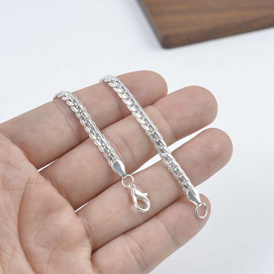 Women's & Men's Ethnic Style Sier Plated Fashion Side Bracelet