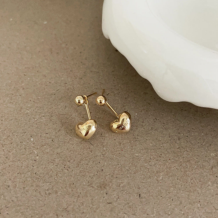 Women's For Metal Heart Design Sense Niche Simple Personalized Earrings