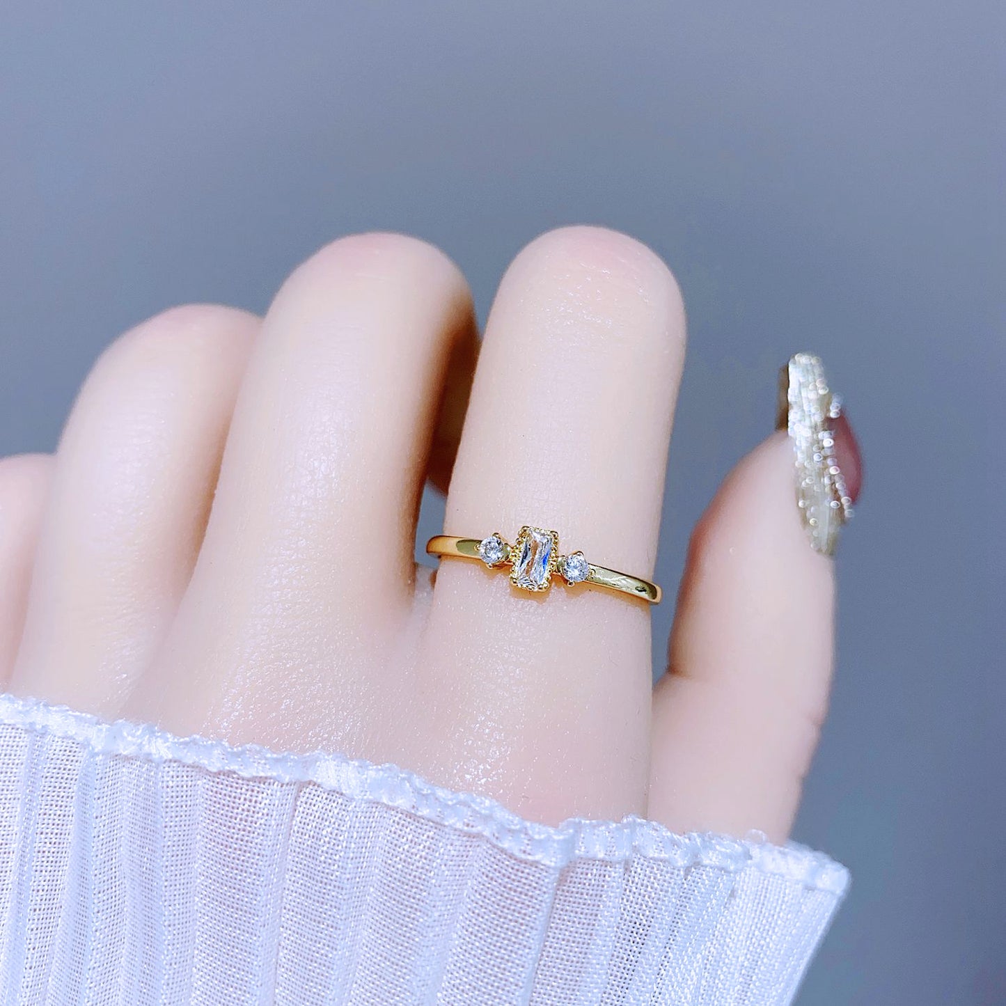 Light Luxury Minority Design Colorful Gemstone Rings