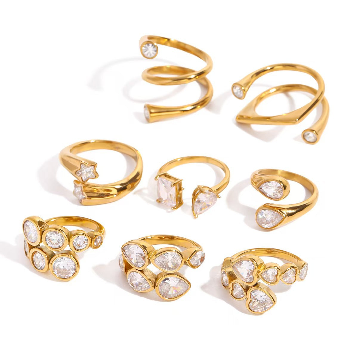 Women's Zircon Titanium Steel No Fading Light Luxury Ring
