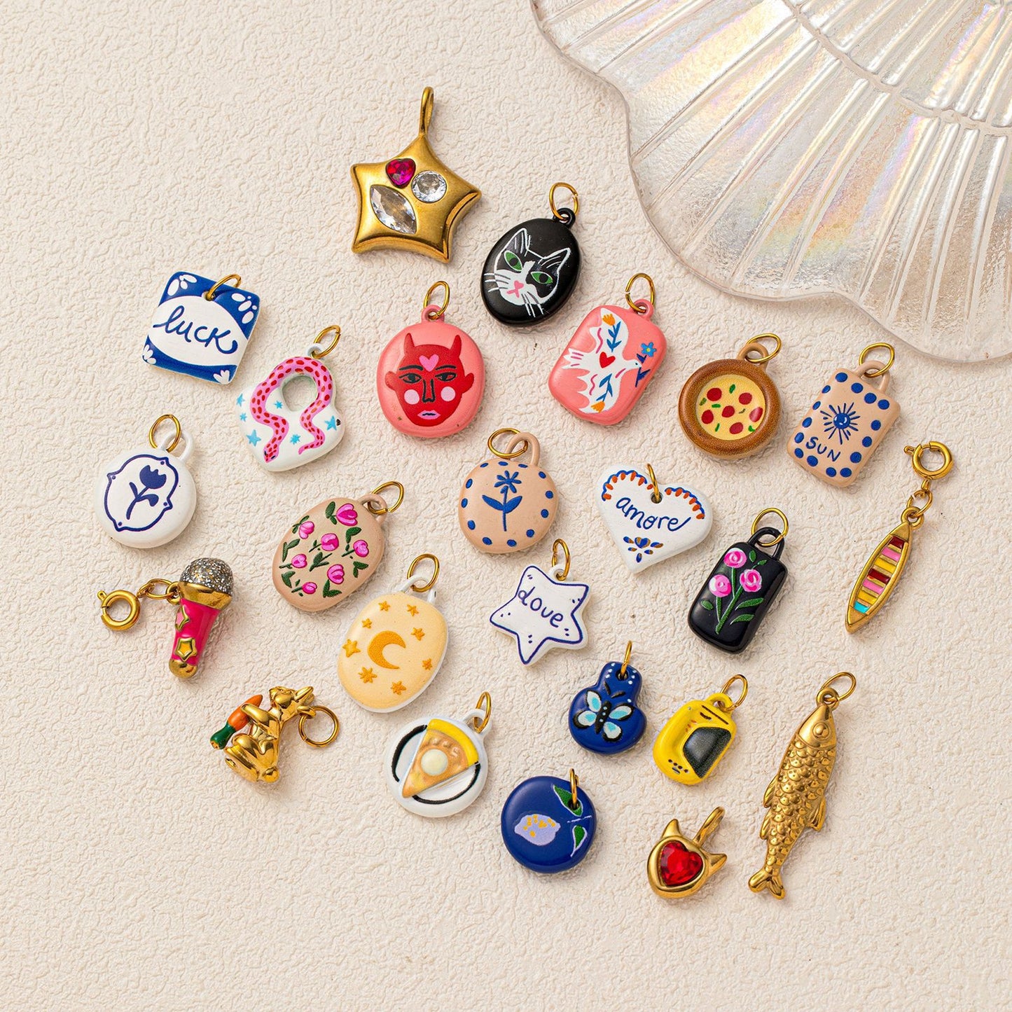 Stainless Steel Gold Color Protection Open Pendants