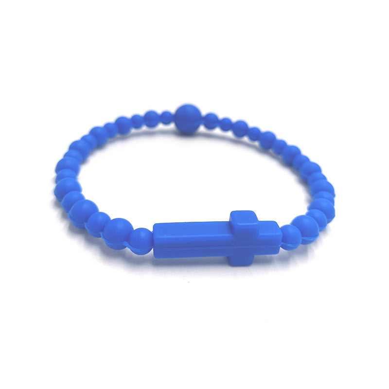 Fashion Macaron Color Series Cross Silicone Simple Bracelet
