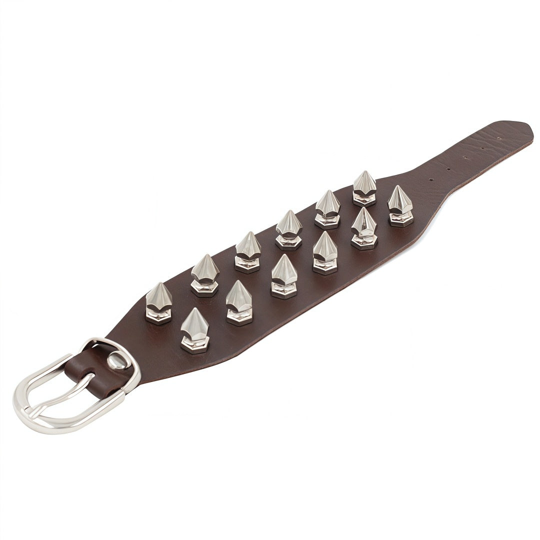 Protection Leather Fashion Street Shooting Punk Spike Rivet Exaggerated Bracelets