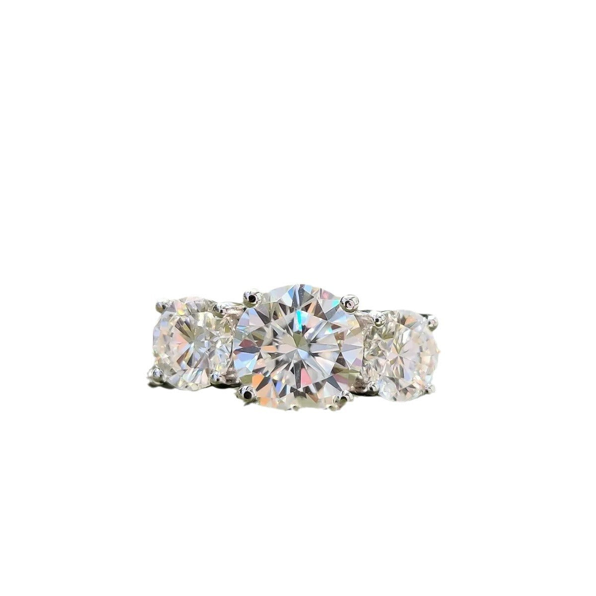 Fashion Three Shining Diamond Zircon Female Proposal Engagement Ring