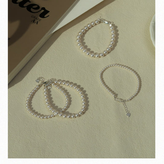 Perfect Circle Pearl Sterling Sier Refined Bracelets