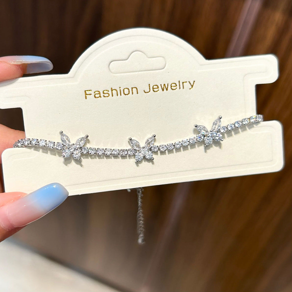 Women's Inlay Fritillary Four-leaf Flower Pull-out Light Luxury High-grade Bracelets