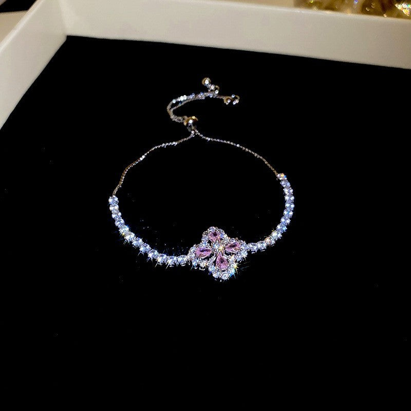 Sweet Pink Zircon Korean Artsy Light Bracelet