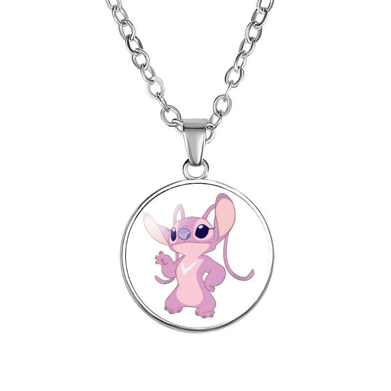 Children's Star Stitch Cartoon Pattern Time Stone Necklaces