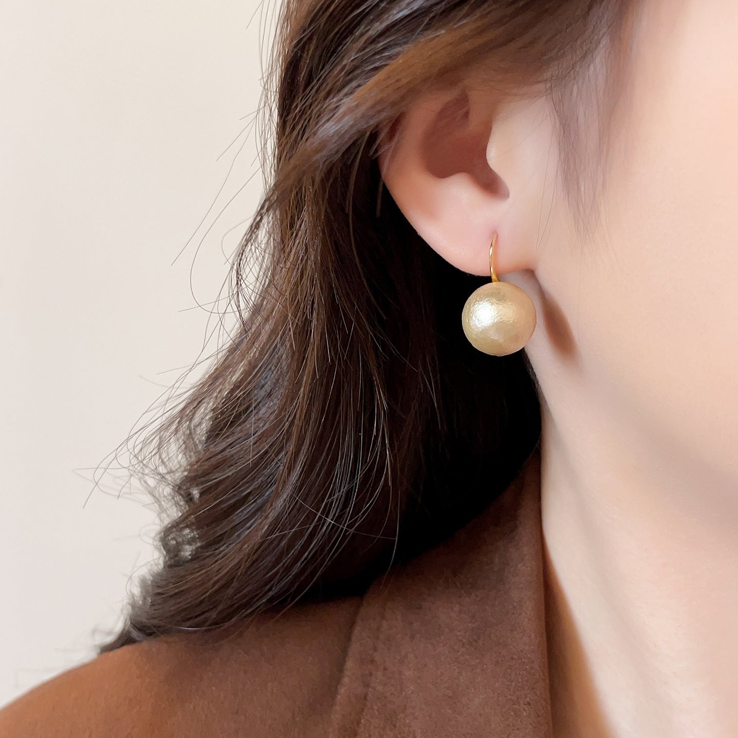 Women's Cotton Pearl Ear Hook High-grade Light Luxury Temperament Rings