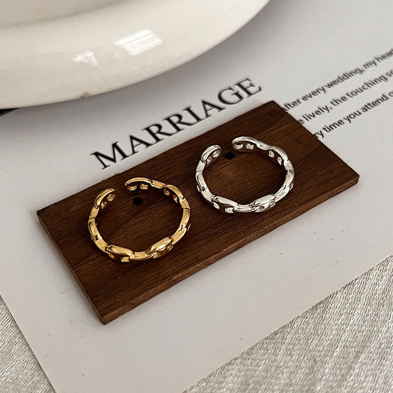 Golden Sier Open Pig Nose Simple Rings