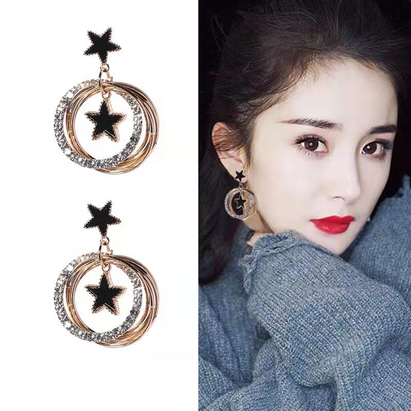 Drop Oil Clover Korean Style Temperament Earrings