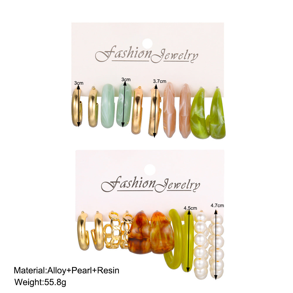 Imitation Pearl Resin Type Creative Elegant Earrings