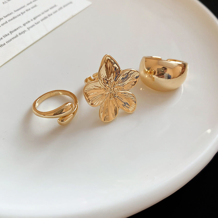 Rose Flower Love Pearl Light Luxury High Sense Ring