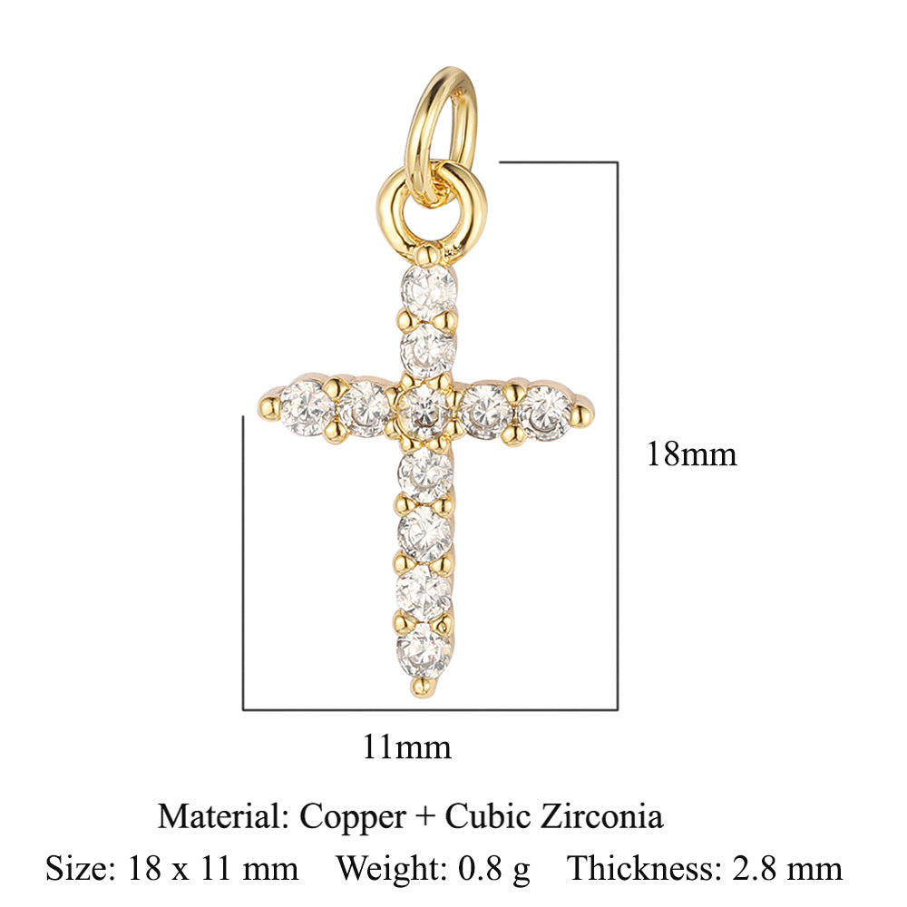 Star Moon Copper Zircon Ornament Accessories Lightning Eye Pendants