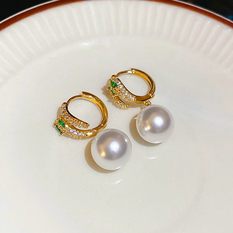 Cheese Pleated Fashionable Casual Style Ear Hook Earrings