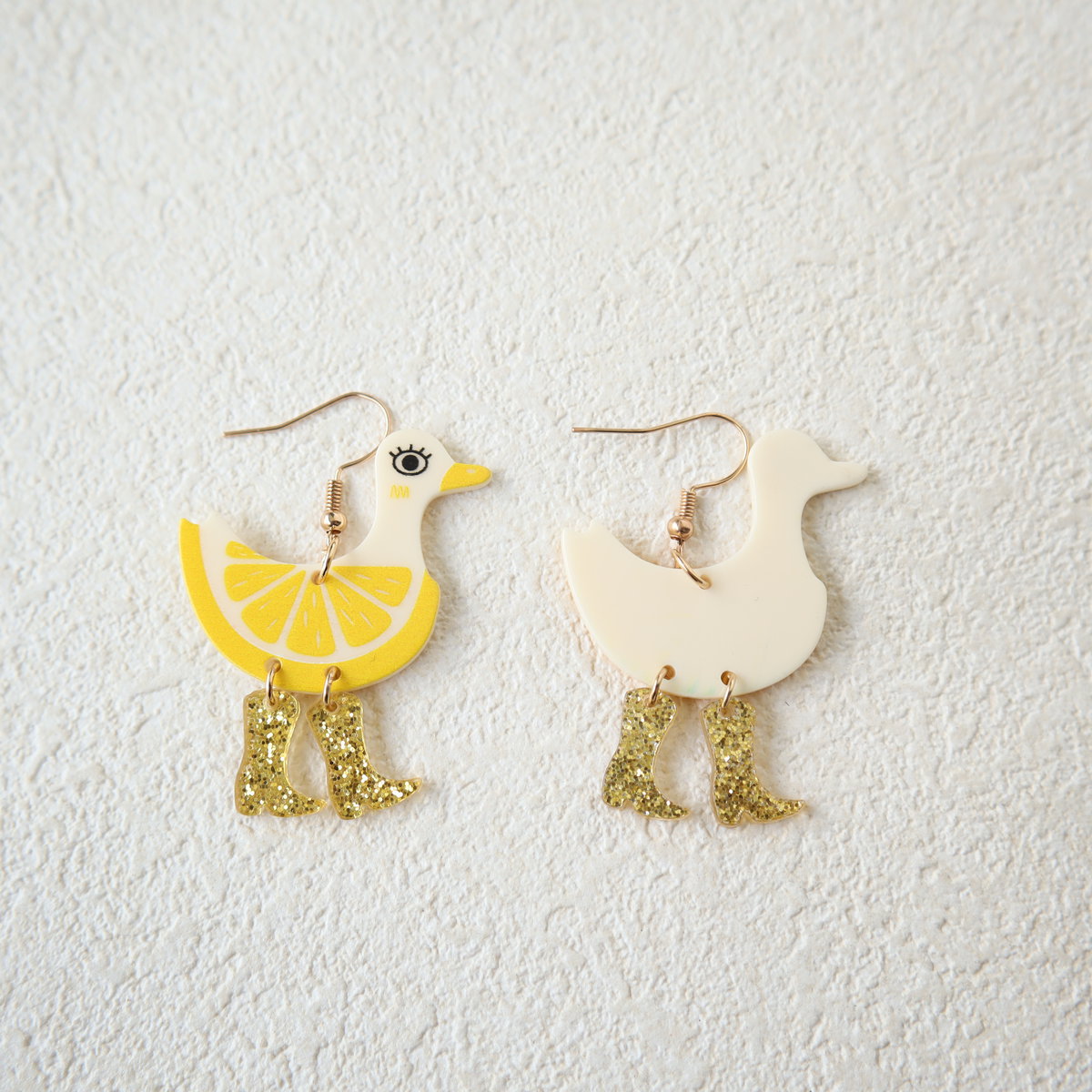 Women's Acrylic Funny Printed Lemon Watermelon Duck Earrings