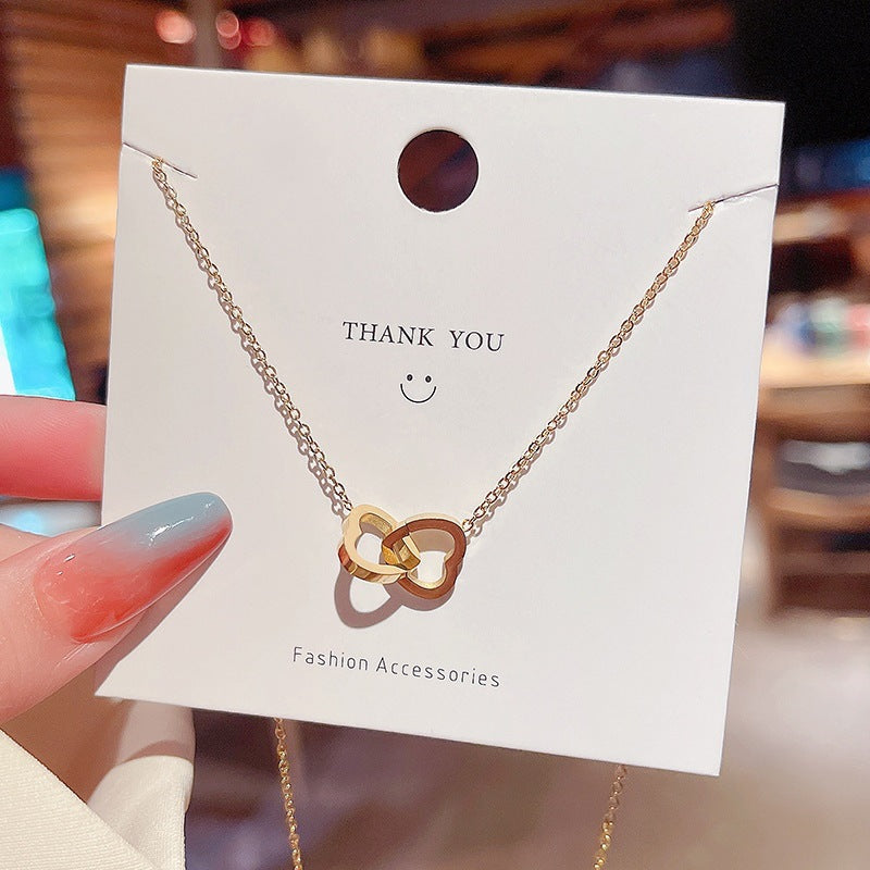 Women's Summer Fashion Heart For Design Simple Light Luxury Cold Style Necklaces